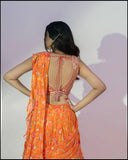 Tangerine Morror Work Lehenga