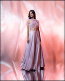 Pink Net Blouse With Pink Lehenga