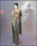 Grey Off Drape Saree