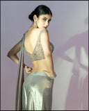 Grey Off Drape Saree