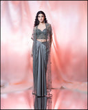 Grey Choli And Cape