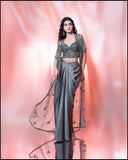 Grey Choli And Cape