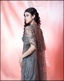 Grey Choli And Cape