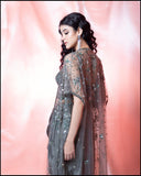 Grey Choli And Cape