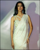 Off White Choli With Drape