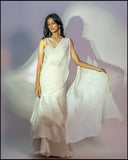 Off White Choli With Drape