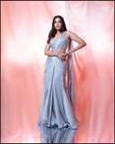 Blue Drape Saree