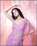 Pink Saree With Crystal