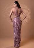 Mauve Glimmer Drape Gown