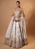 Ivory and Blush Pink Bridal Lehenga