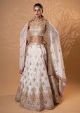 Ivory and Blush Pink Bridal Lehenga