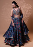 Midnight Bloom Embroidered Lehenga