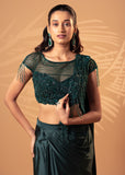 Teal Sequin Fringe Drape Set
