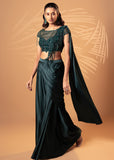 Teal Sequin Fringe Drape Set