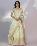 Cream Silk Lehenga