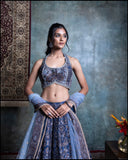 Blue Brocade Lehenga