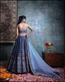 Blue Brocade Lehenga