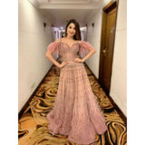 Vrushika Mehta - Dusky Pink Embroidered Gown