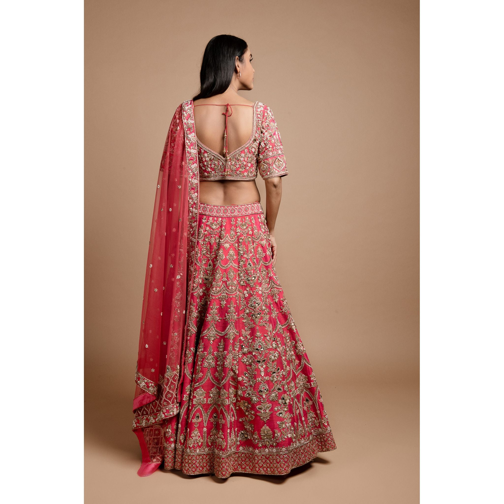 Pink Mughal Lehenga Set