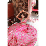 Priya Vajani - Cranberry Pink Art Nouveau Lehenga Set