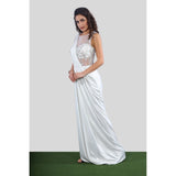 Ivory Shimmer Draped Saree Gown