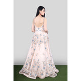 Blush Peplum Floral Gown