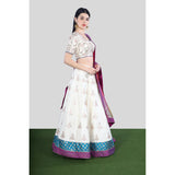 Ivory Gota Patti Benarasi Lehenga Set