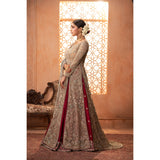 Gold And Maroon Mughal Anarkali Lehenga Set