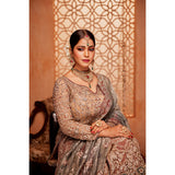 Gold And Maroon Mughal Anarkali Lehenga Set