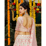 Blush Pink Pastel Floral Lehenga Set