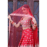 Ritika Badiani - Red And Gold Mughal Lehenga Set